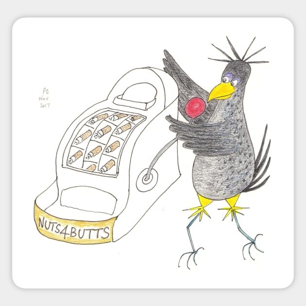 Crow cig butt bandit Sticker by MrTiggersShop